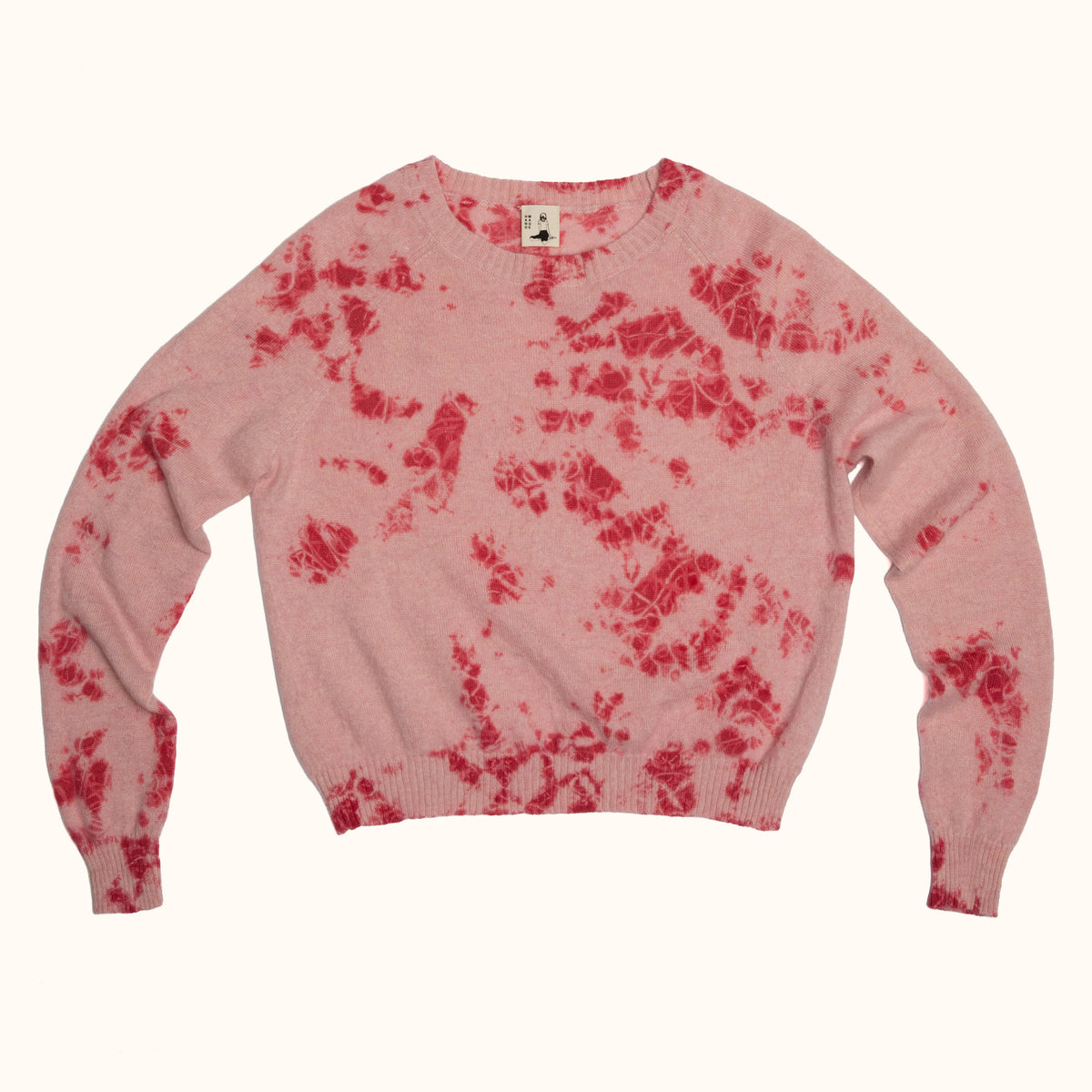100% CASHMERE SHIBORI PULLOVER - PINK / FUCHSIA– HANDMADE